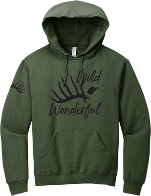 Wild Wonderful Shed Hoodie - Military Green & Black