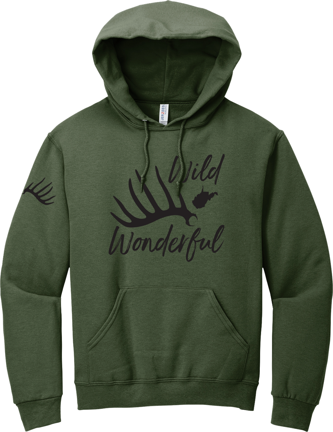 Wild Wonderful Shed Hoodie - Military Green & Black