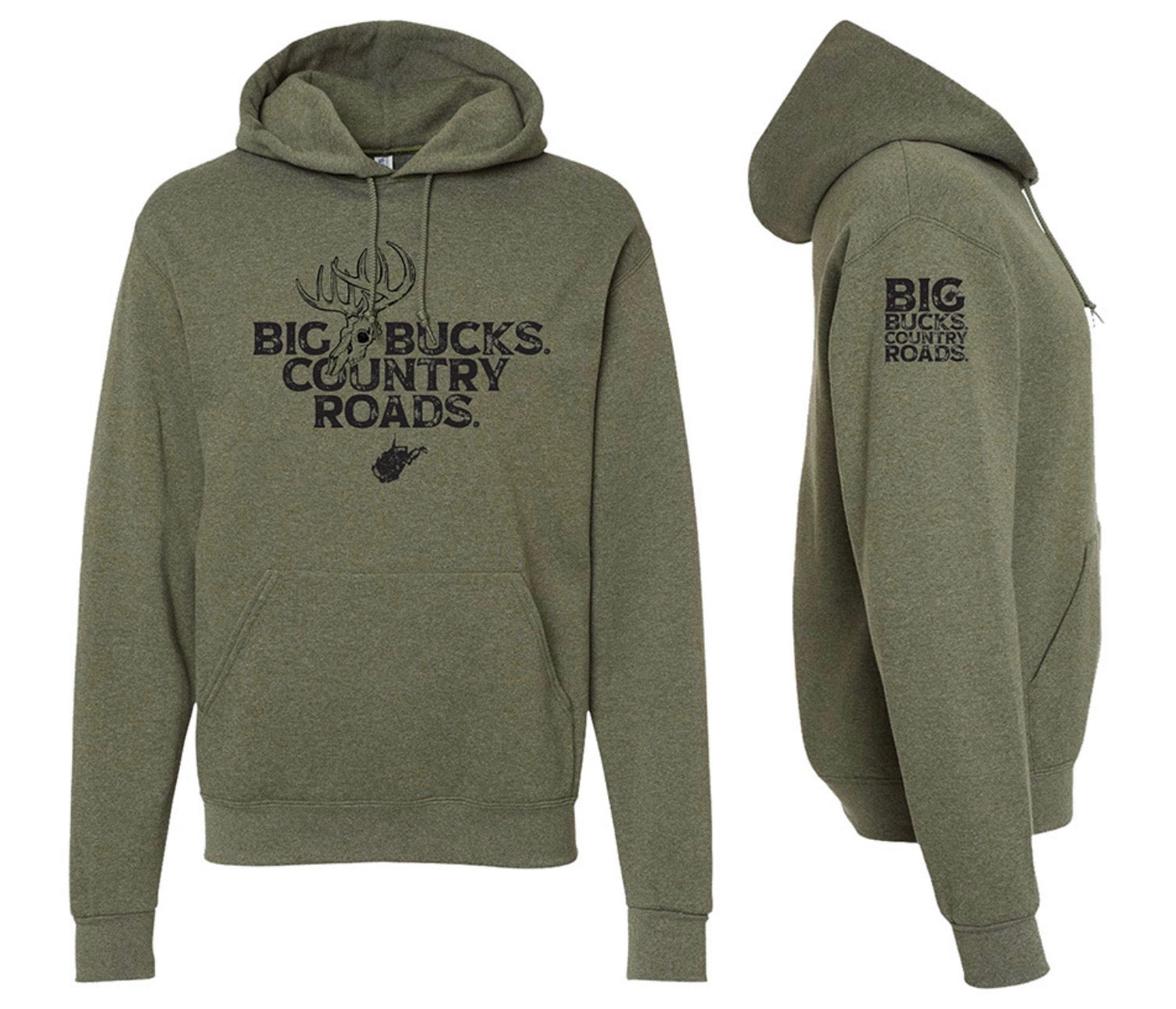 Big Bucks Country Roads Hoodie - Green – Big Bucks Apparel